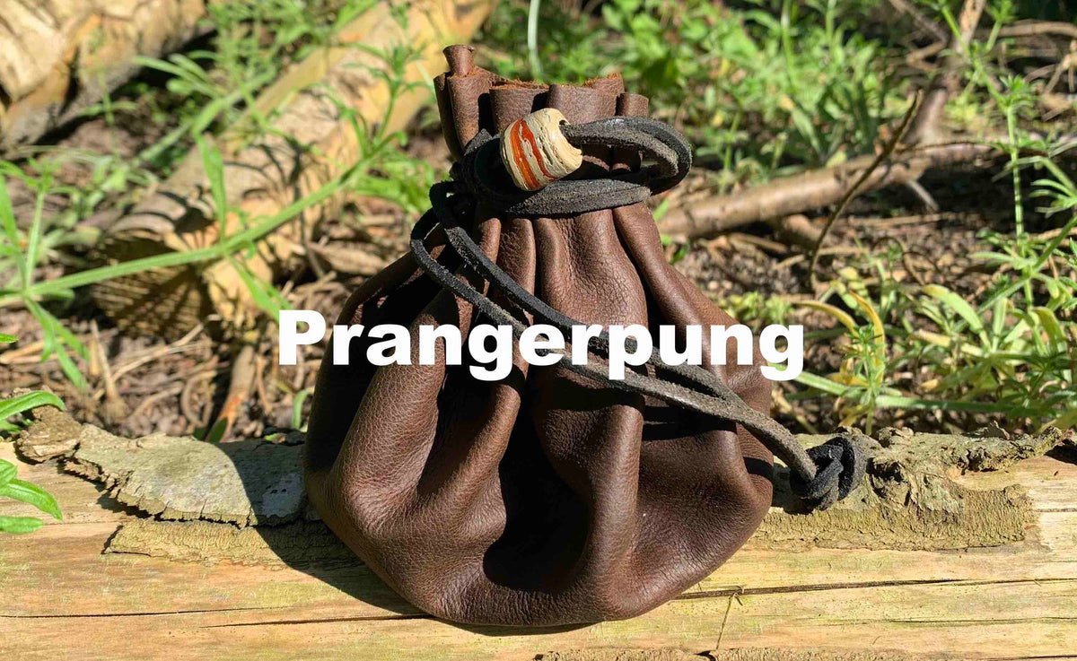 Prangerpung læderpose Kaffe
