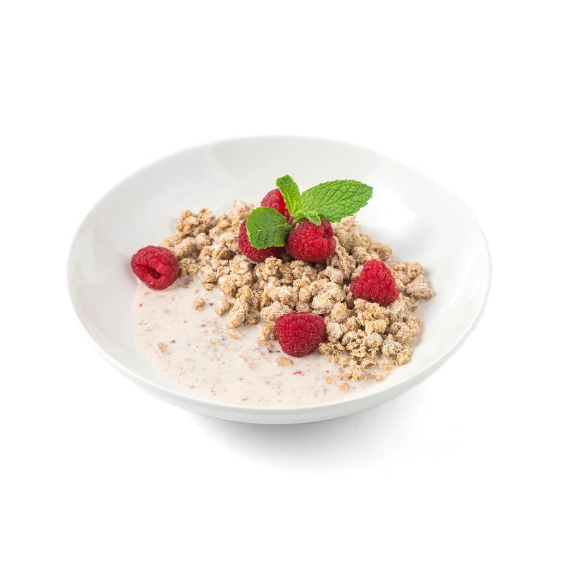 Granola mysli med hindbær