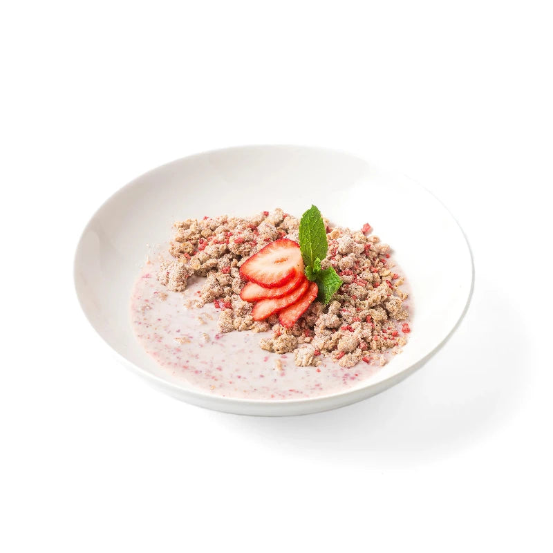 granola mysli med jordbær