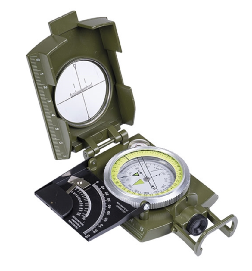 militær kompas fra mil-tec i metal, italiensk militær kompas