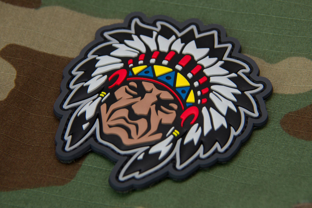 NATIVE AMERICAN WARRIOR HEAD 1 MORALE PATCH