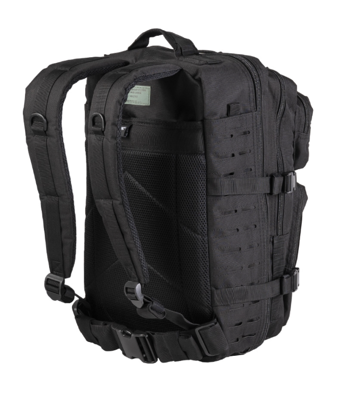 Rygsæk US Assault - Large - 36 liter - Laser Cut Molle system - Sort bagside