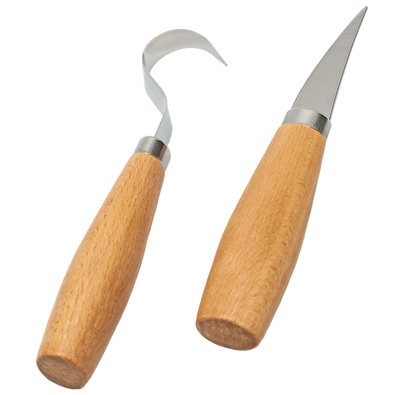 Snittesæt med skekniv og snittekniv