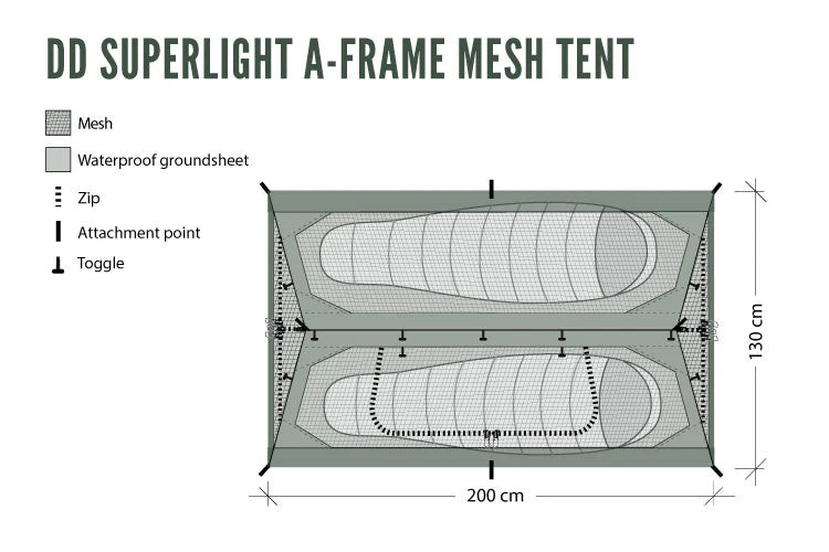 DD Hammocks A-Frame mesh telt