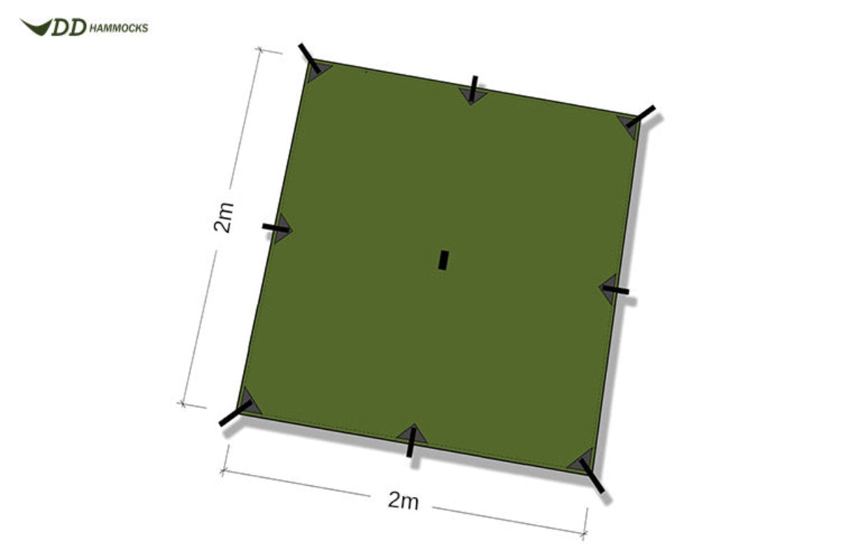 DD Hammocks Tarp 2x2 meter olive green