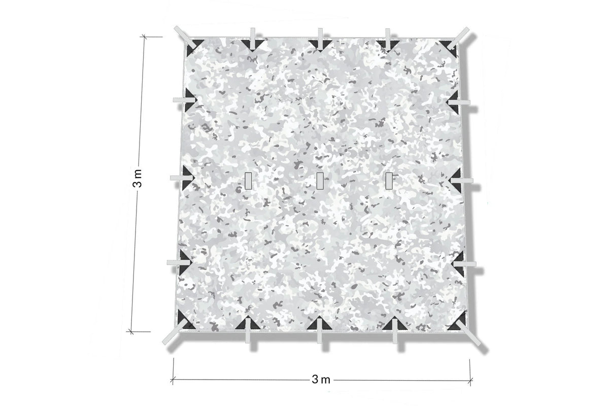 Tarp 3 x 3 meter - Winter MultiCam - DD Hammocks