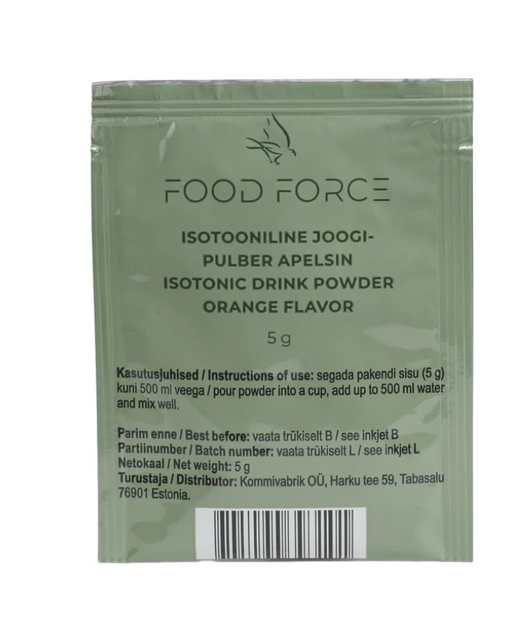 isotonisk drikkepulver appelsinsmag fra Food Force