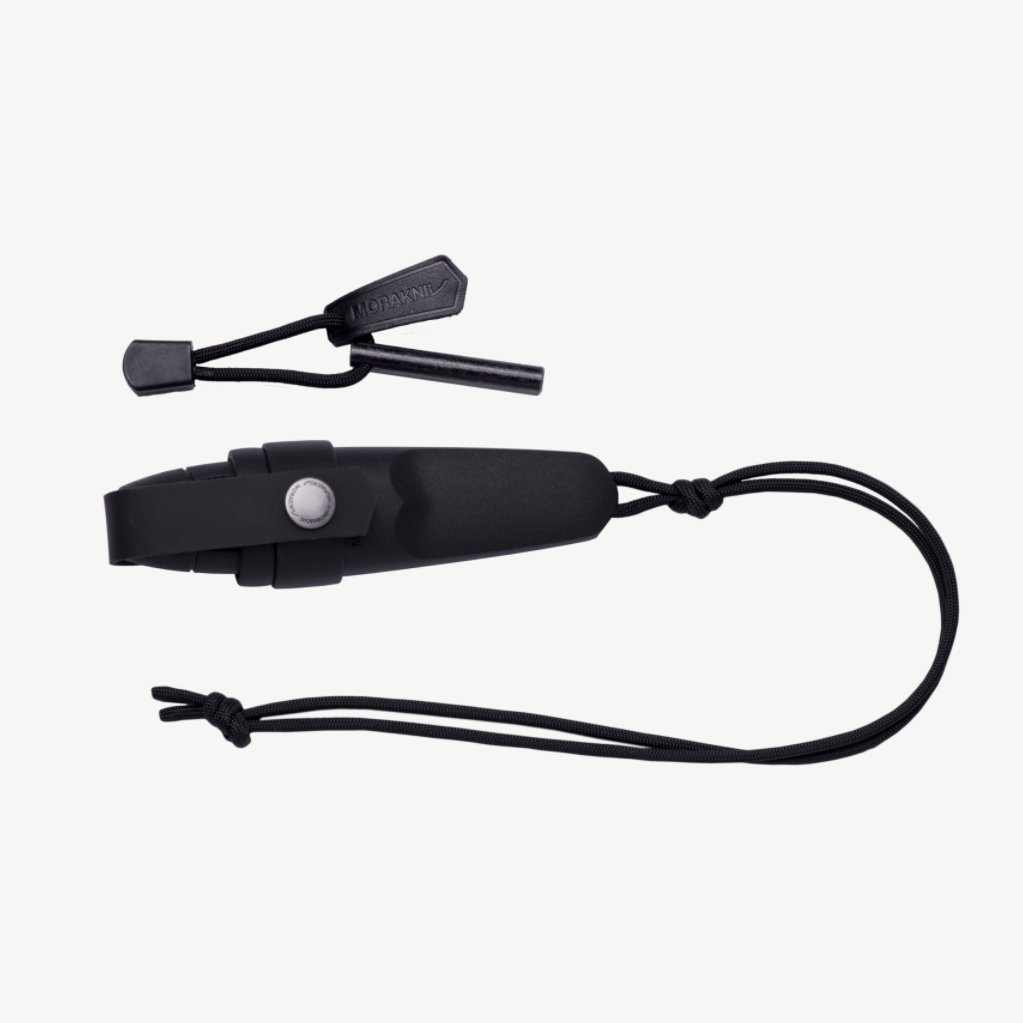 Sort Mora Eldris kniv med fire kit